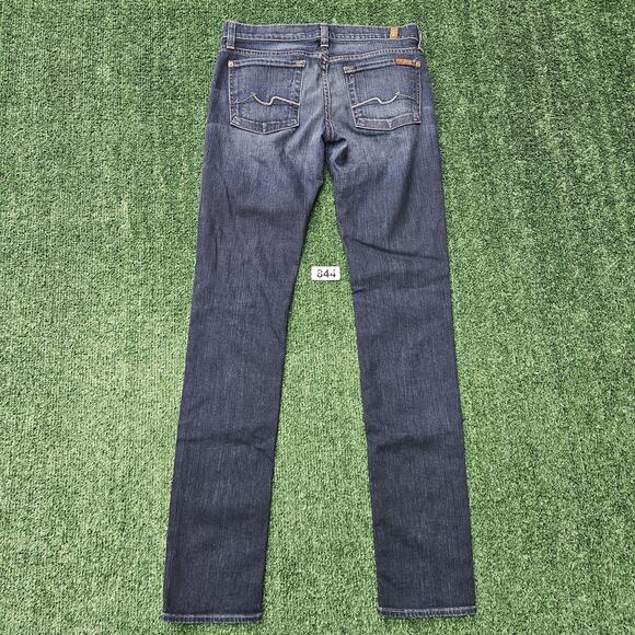 Ladies 7 for All Mankind Roxanne Slim Low Rise Blue Jeans W28 L33 - Picture 4 of 12